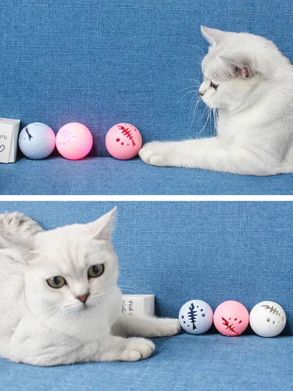 3 шт. игрушка для домашних животных кошек игровой мяч три цвета пластиковые