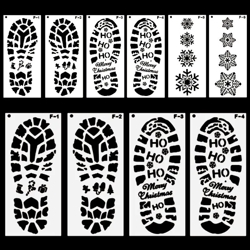 

Christmas Footprint Plastic Drawing Template DIY Scrapbook Photo Album Ruler Dr
