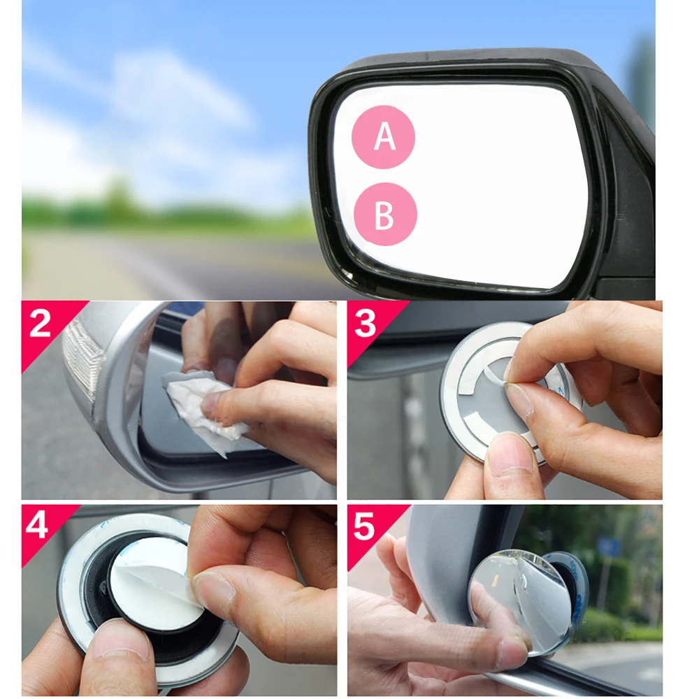 2 Pieces/Set Car Rearview Mirror Convex 360 Wide Angle for Vehicle Side Blindspot Blind Spot | Автомобили и мотоциклы