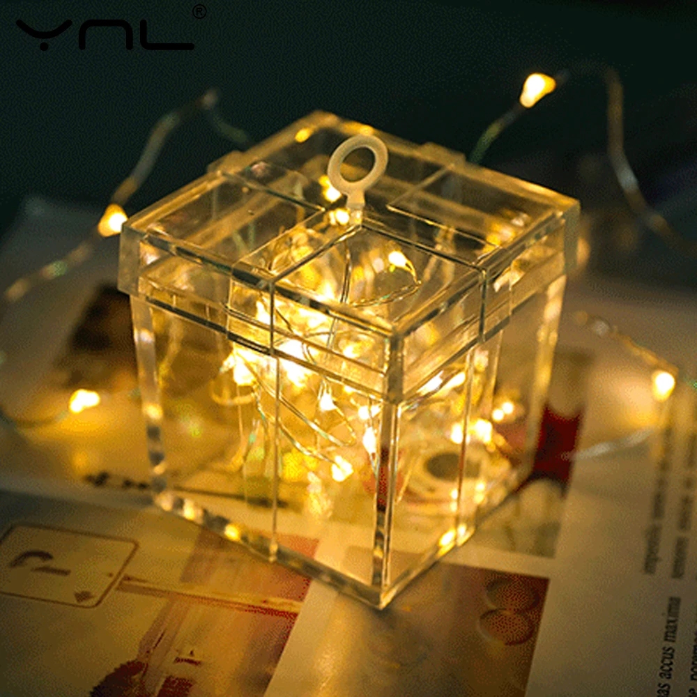 Светодиодная гирлянсветильник 2 м RGB из медной проволоки лампа для домашнего