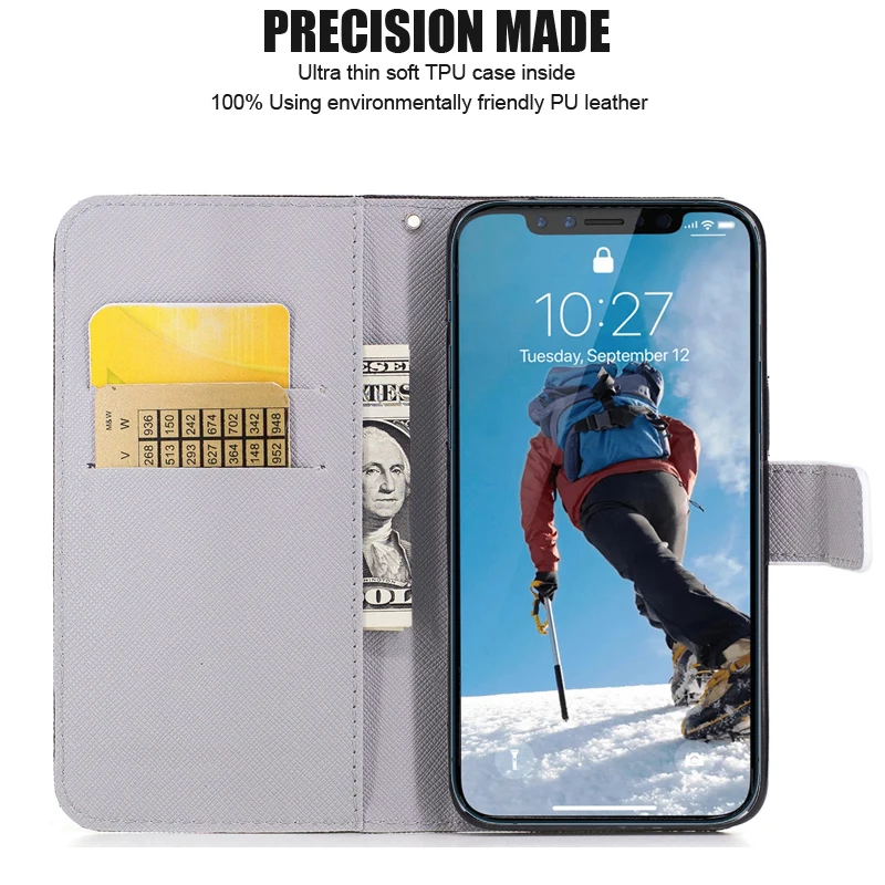Чехол для Apple iPhone 11 12 Pro Max SE 2 2020 6 S 7 8 Plus X XS MAX XR флип-чехол из искусственной кожи с