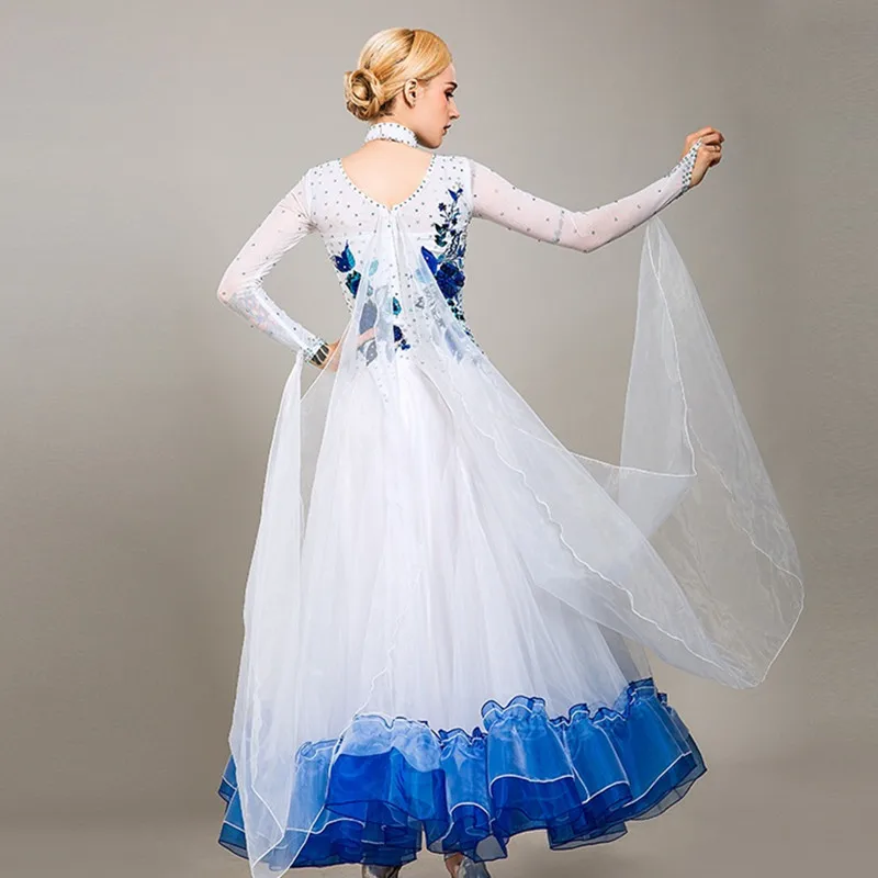 Платье для бальных танцев платье с бахромой Венского вальса светящиеся костюмы