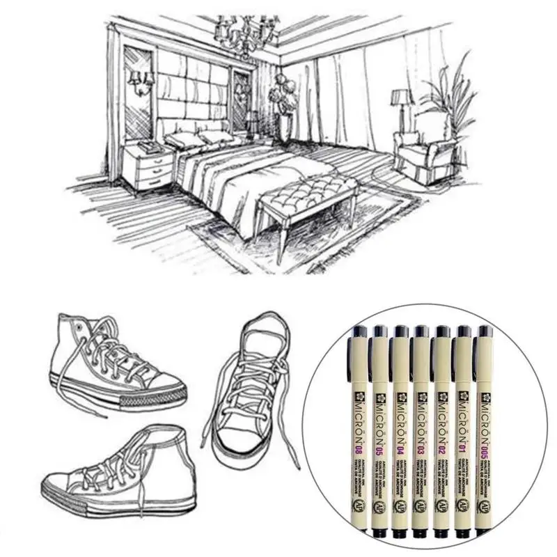 Ручка Pigma Micron водонепроницаемая ручка для рисования эскизная маркеры 08 03 черная