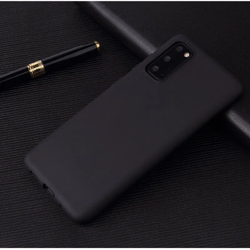 

Simple Matte Soft Black TPU Phone Case For Samsung Galaxy A11 A21s S20 ultra A31 A41 A51 A71 A91 S20 Plus Luxury Back Cover Case