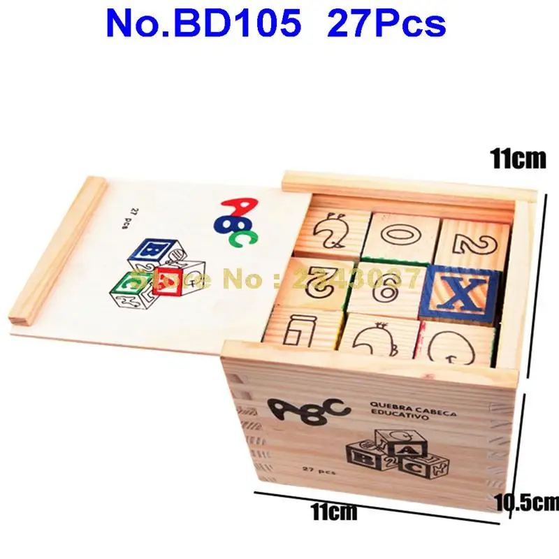 27 шт. дошкольного деревянные номер буквы алфавита животных строительные блоки
