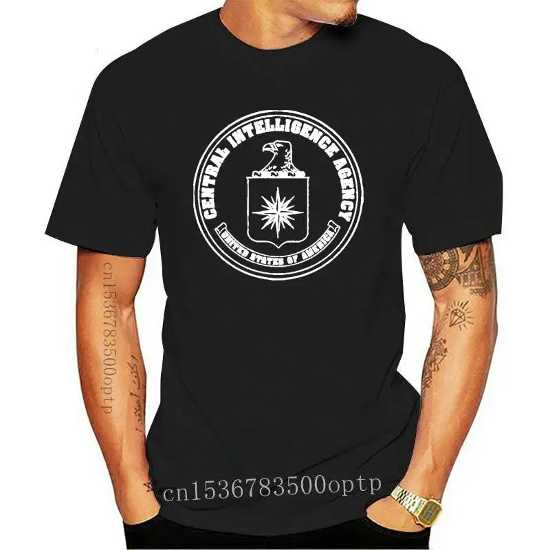 

New CIA Central Intelligence Agency USA navy black zinc cotton t-shirt 0263