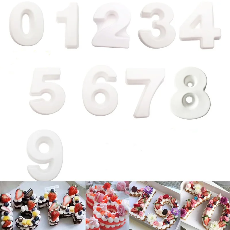 

10inch PET 0-8 Digital Cake Mold Set Cake Decorating Tool Silicone DIY Birthday Cake Design Baking Appliance Pastry Tool