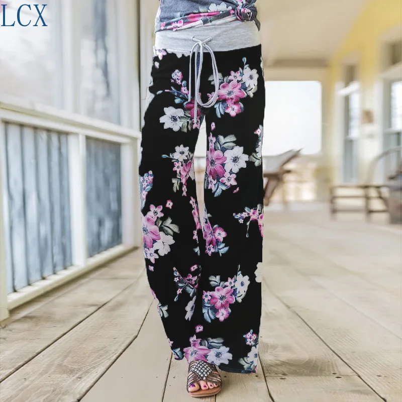 Модные и свободные брюки со шнуровкой и камуфляжным принтом женские брюки клетчатые брюки полосатые с принтом от AliExpress RU&CIS NEW