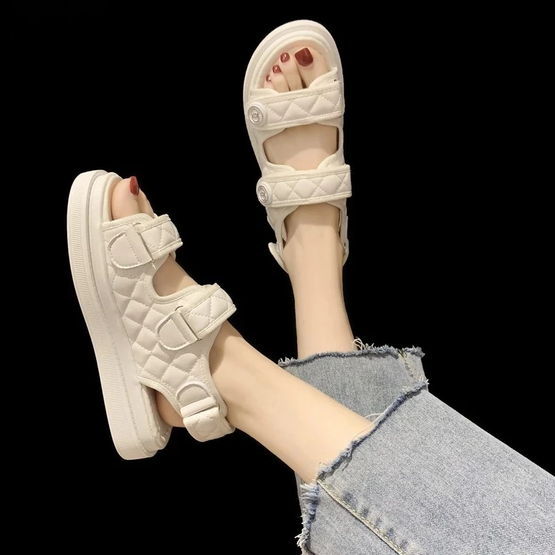 

2021Sports Women Sandals Ins Hot Sale Summer Student Female Sandals Women's Casual Shoes Designer Sandals Thick Flat Sandals