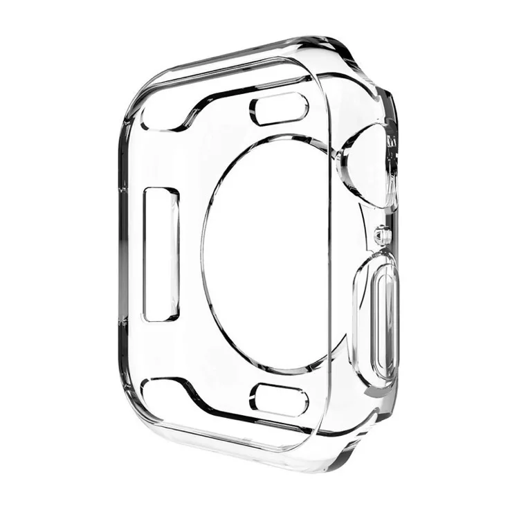 Чехол для Apple Watch Series 5, 4, 3, 2, 1, ТПУ, силиконовый, прочный, прозрачный, облегающий бампер, мягкий чехол для часов 5, 40 мм, 44 мм, задняя крышка
