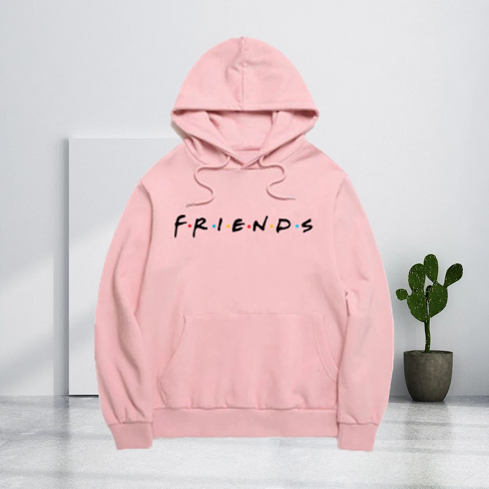 Толстовка с капюшоном надписью Friends Harajuku пуловер и принтом Женские топы из