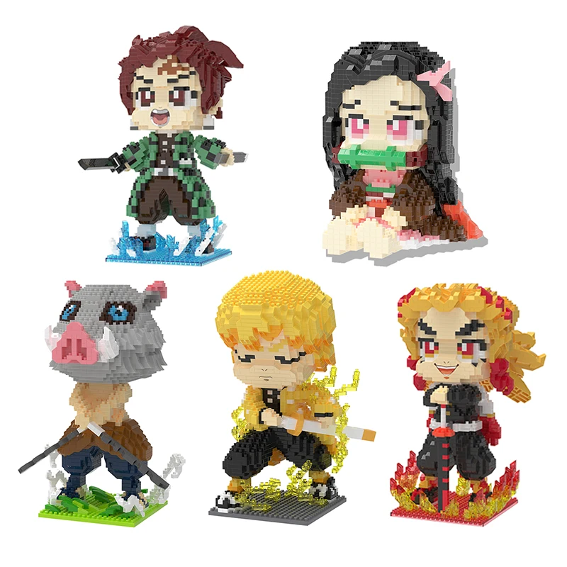 Микро аниме игрушки MOC Kamado забавные танджиро рассекающие демонов строительные