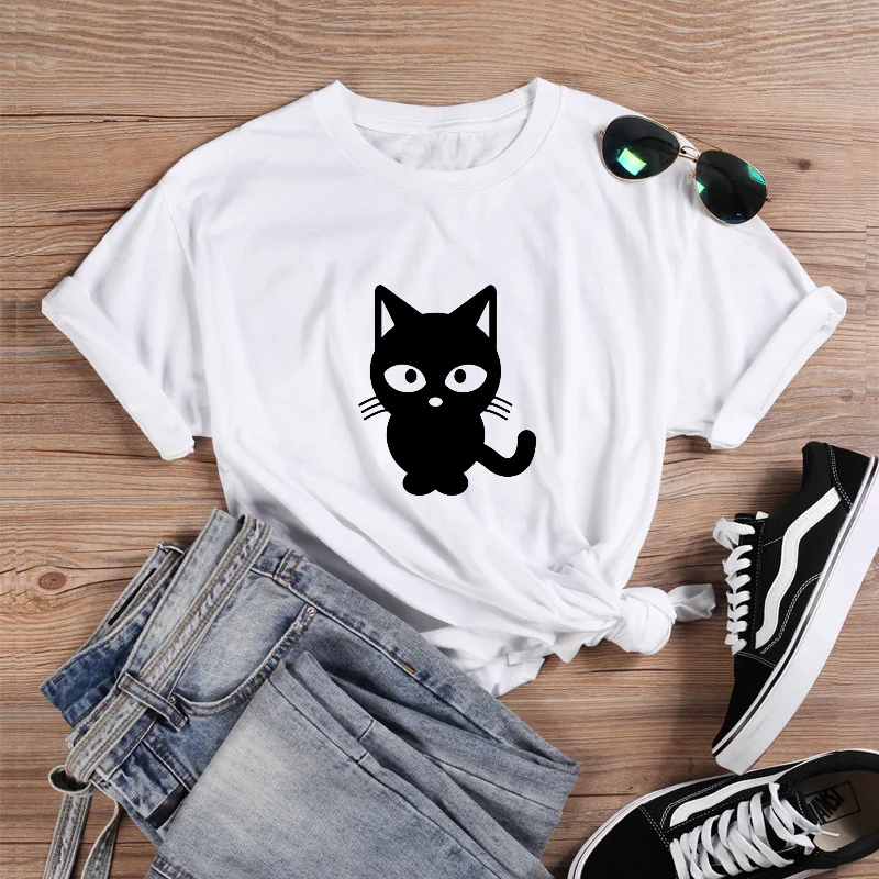 Женская футболка с короткими рукавами ONSEME рисунком кота дораэмона Q 428 лето