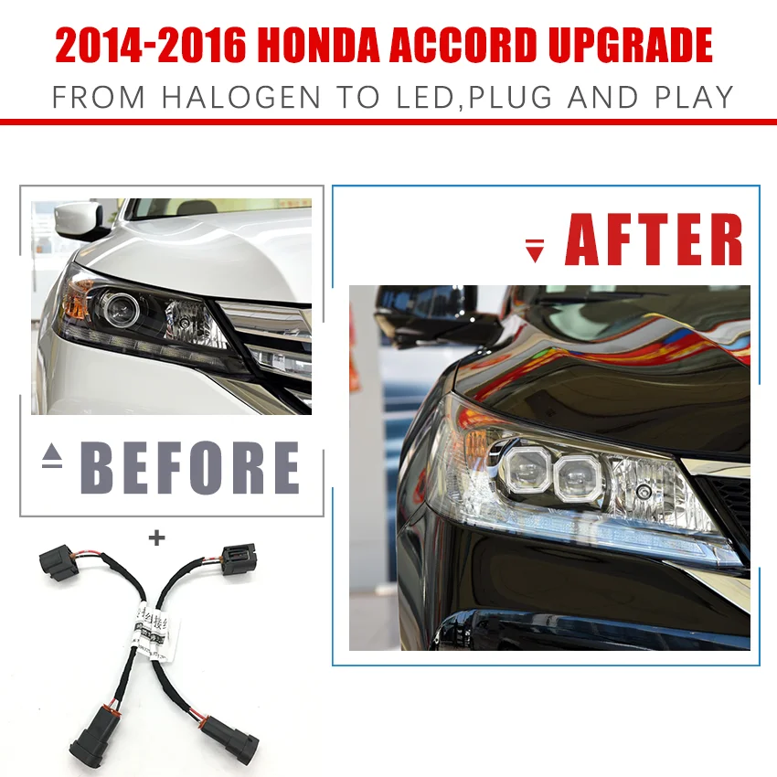 

Модификация автомобильных фар YCK, модификация переводного провода, модификация налобного фонаря для Honda 14-16 ACCORD PLUG AND PLAY