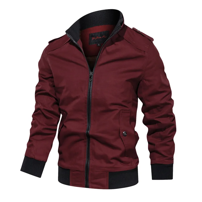 

2020 Autumn New Jacket Men Casual Solid Color Stand Collar Men Clothing Plus Size M-4XL Cotton Hommes Veste Dropshipping Coat