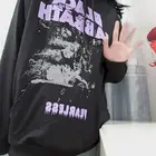 Японская мода в стиле Харадзюку, свободная серая, черная, крутая Осенняя Женская свободная парная модная толстовка, топы с принтом