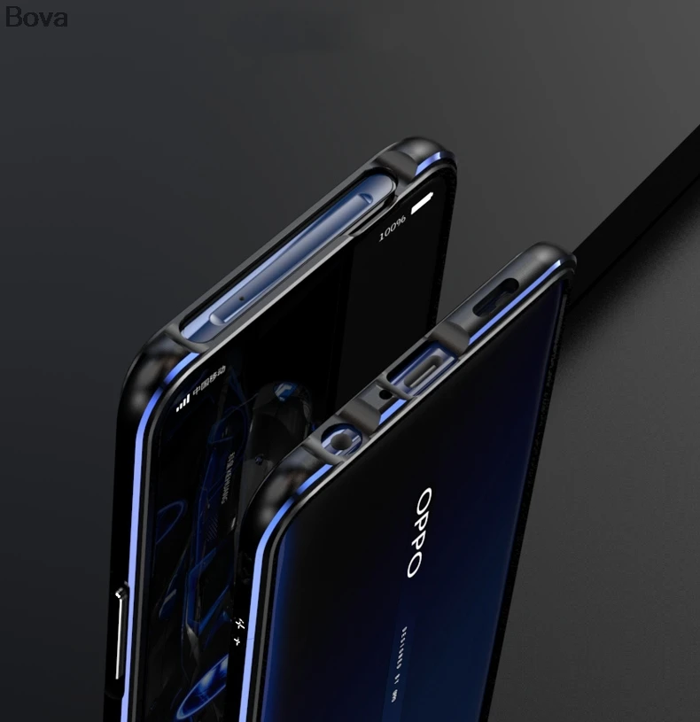 

Чехол для Reno2 Reno 2 Deluxe, Ультратонкий алюминиевый бампер для OPPO Reno 2 + 2, пленка (передняя и задняя)
