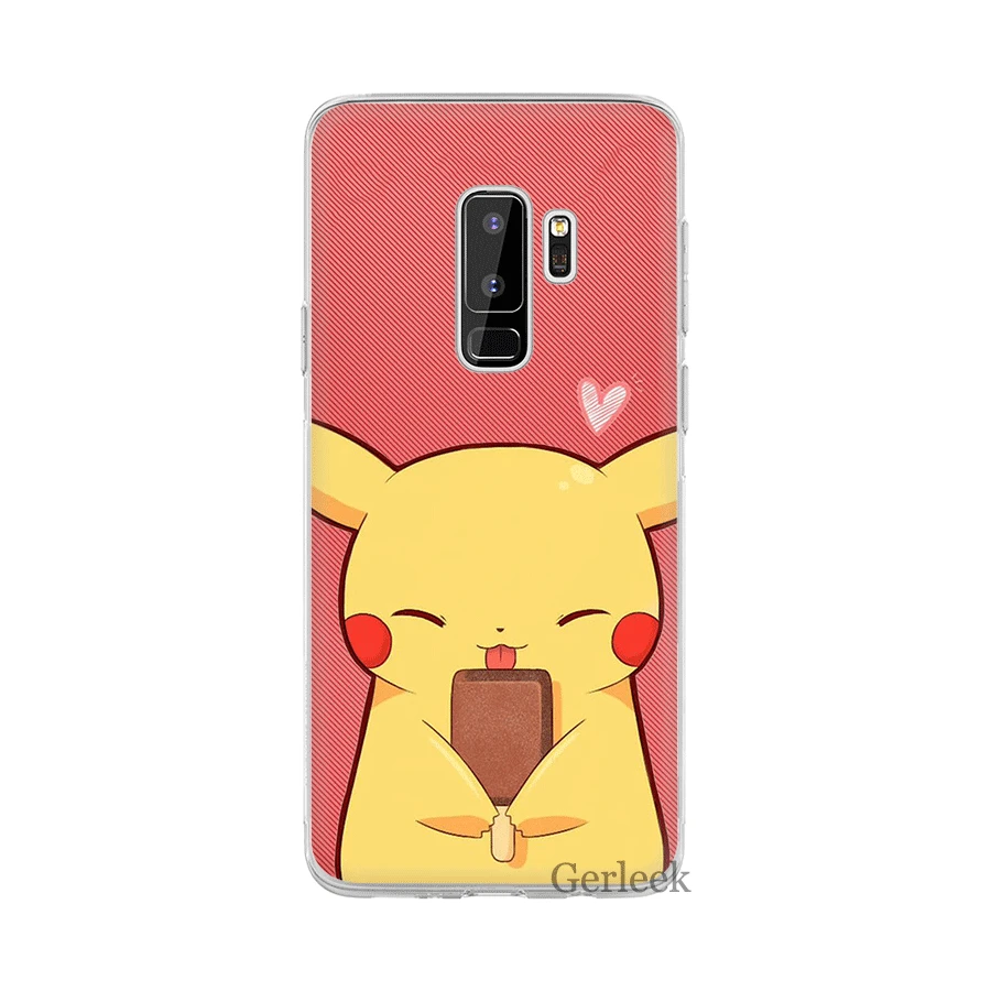 Чехол для телефона для samsung Galaxy M10 M20 M30 M40 S6 S7 край S8 S9 S10 S10e Plus Note 8 9 S3 S4 S5 твёрдая обложка с рисунком Пикачу