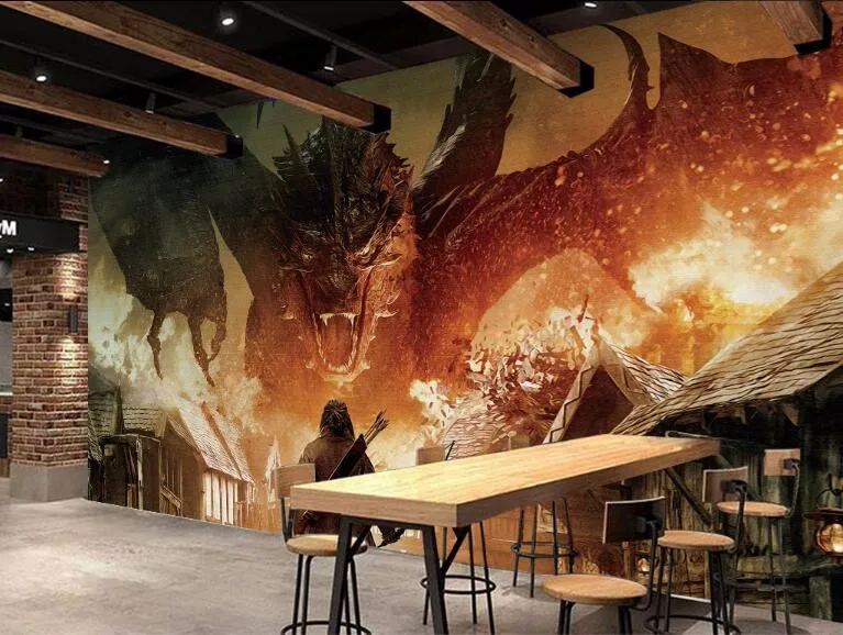 Фотобумага CJSIR Hobbit Dragon на заказ для гостиной 3d фрески настенная бумага стен 3 D ТВ