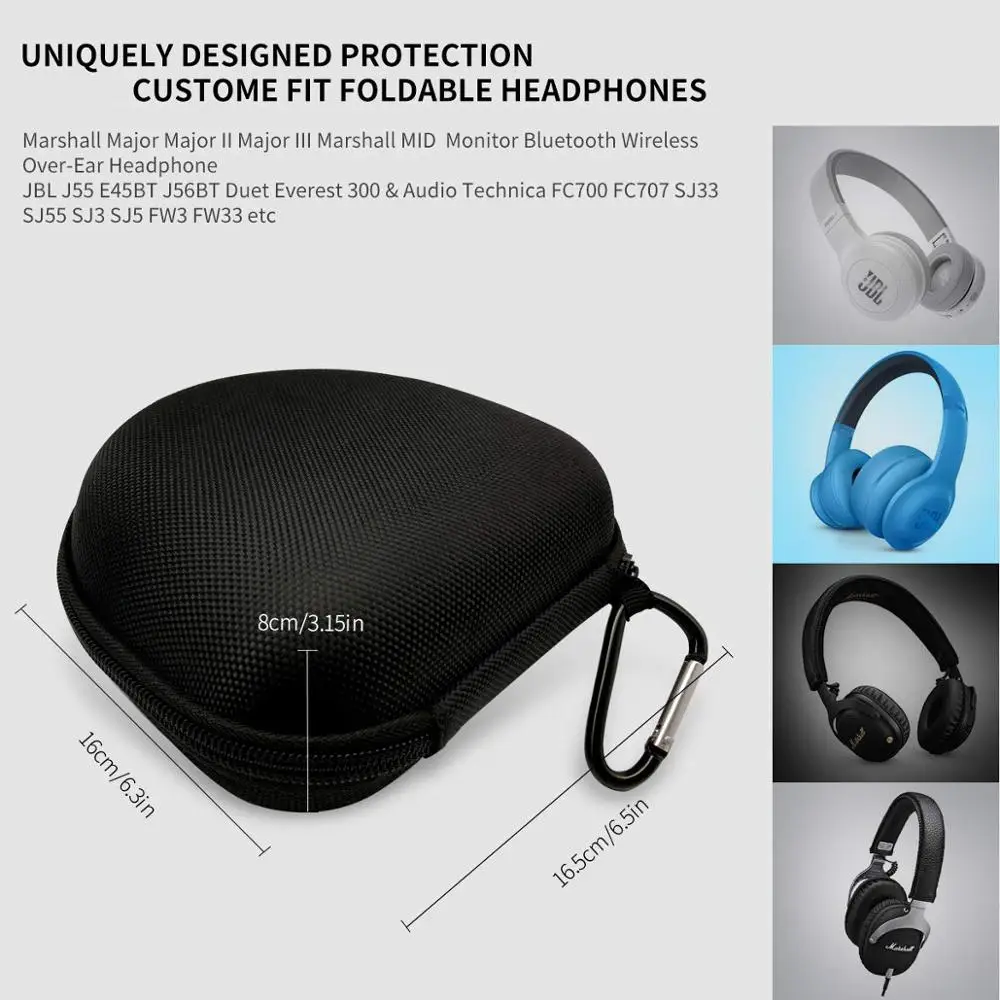 Hard EVA Protective Carrying Case Storage Bag for Urbanears Zinken DJ Plattan 2 ADV Humlan Wireless On-Ear Bluetooth Headphones |