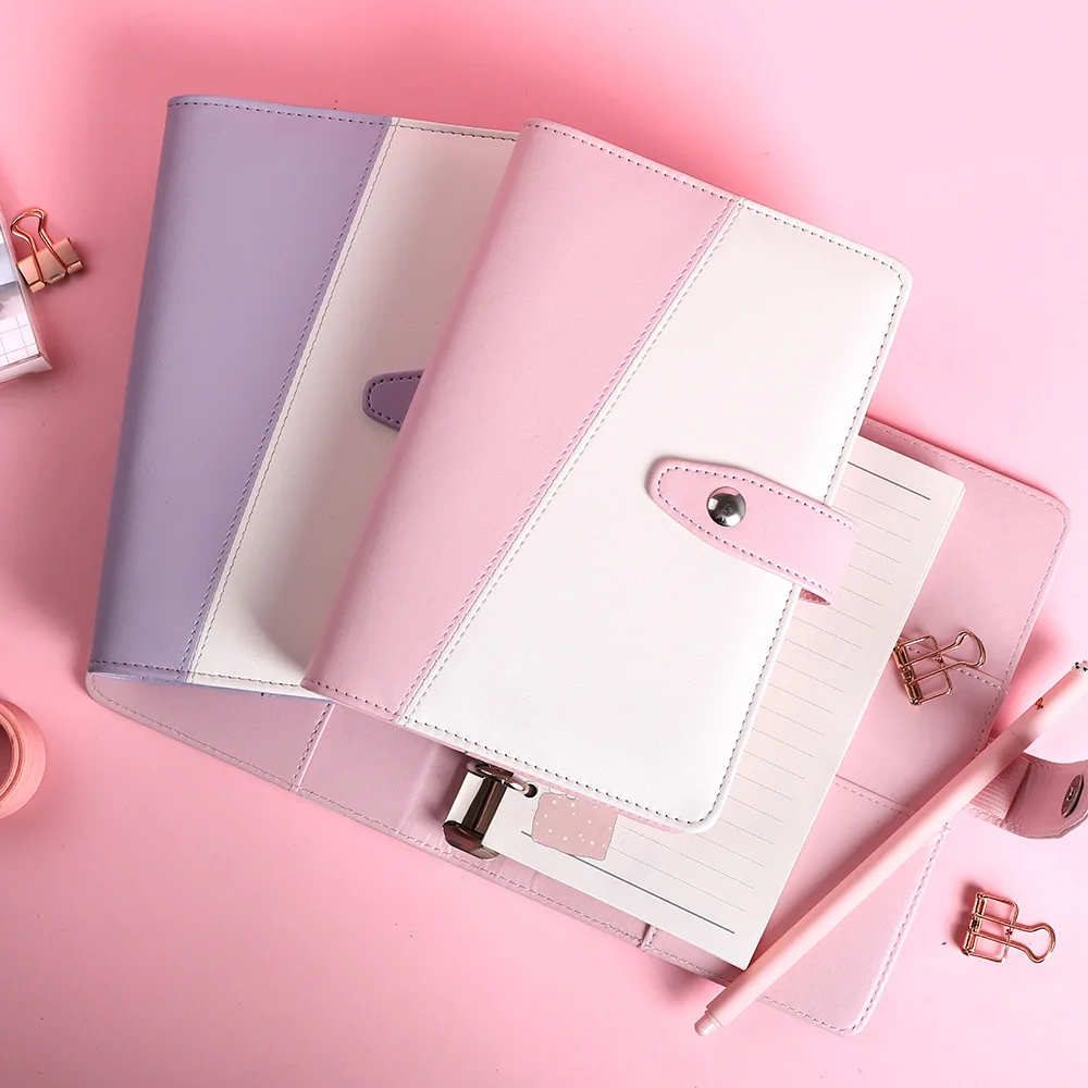 Diary Colorful A5/A6 PU Macaroon Loose-Leaf Cover Binder Dairy Notebooks Hard Refill Journal Travelers Leather | Канцтовары для