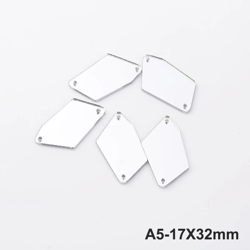 A5-17X32mm RESEN формы смешивания Пластиковые акриловые зеркальные пришитые Стразы с отверстиями с плоской задней стороной кристалл акриловый камень для пришивания для сценического костюма - Цвет: A5-17X32mm