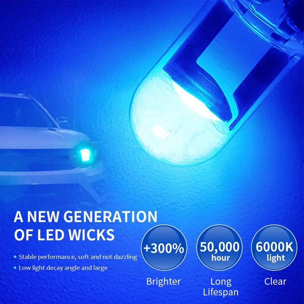 

10Pcs T10 License Plate Lamp High Brightness Universal Waterproof 12V COB Auto LED Instrument Lamp for Turn Light