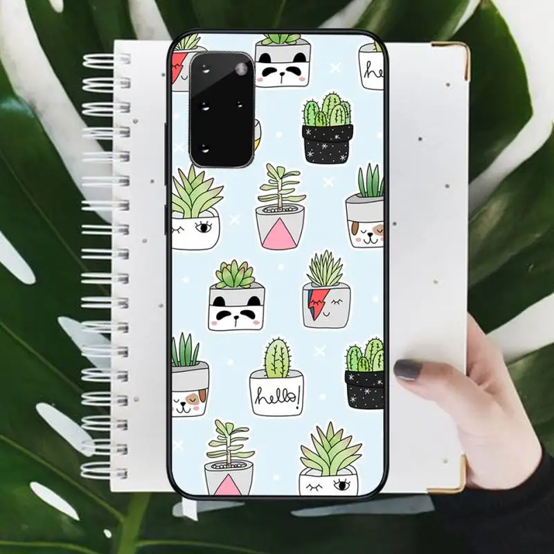 

cute Cartoon cactus Phone Case For Samsung galaxy S 7 8 9 10 20 edge A 6 10 20 30 50 51 70 note 10 plus