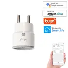 Смарт-разъем Wi-Fi розетка ЕС 10A Мощность монитор Функция времени Tuya Smart Life APP Управление работает с Alexa и Google Assistant