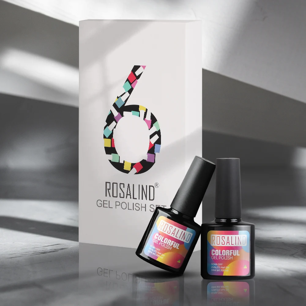 Набор УФ-лаков для дизайна ногтей ROSALIND 6 шт. (10 мл) 9 цветов | Красота и здоровье