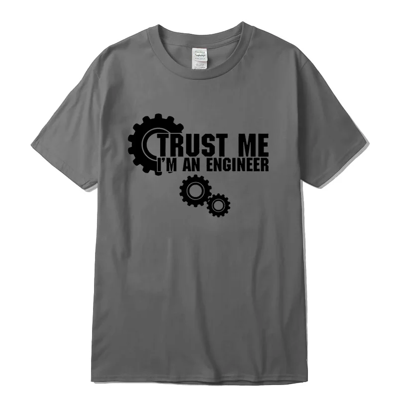Футболка мужская XINYI 100% хлопок с надписью s trust me я инженер топ круглым вырезом