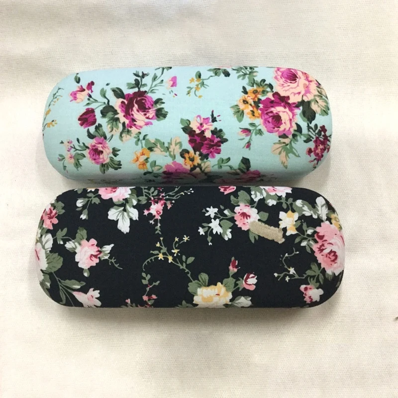 New Eyeglasses Hard Case For Glasses Women Optical Cases Floral Print Eyewear Spectacles Box Holder EyeGlass Case(White) | Аксессуары