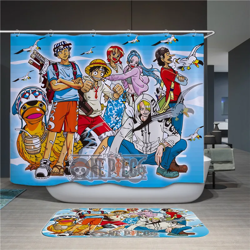 Аниме одна деталь водонепроницаемый занавеска для душа печать полиэстер Ткань