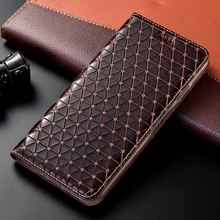 Luxury Diamond Genuine Leather Case For XiaoMi Poco X3 GT M3 Pro Mobile Phone Flip Cover