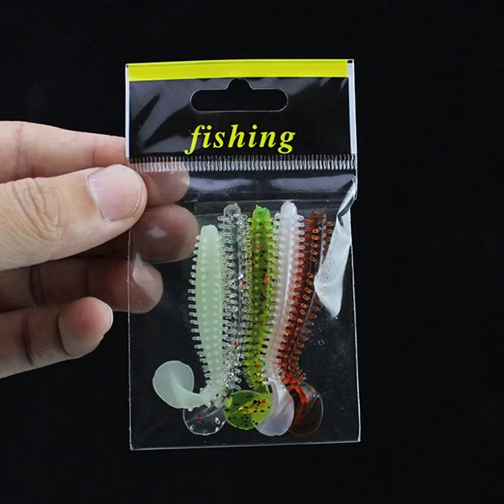 5 шт. 60 мм 90 рыболовная Мягкая приманка морской огурец весло Т образный хвост