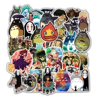 50pcs stickers miyazaki hayao anime sticker my neighbor totorospirited away for skateboard bicycle laptop waterproof decals f4