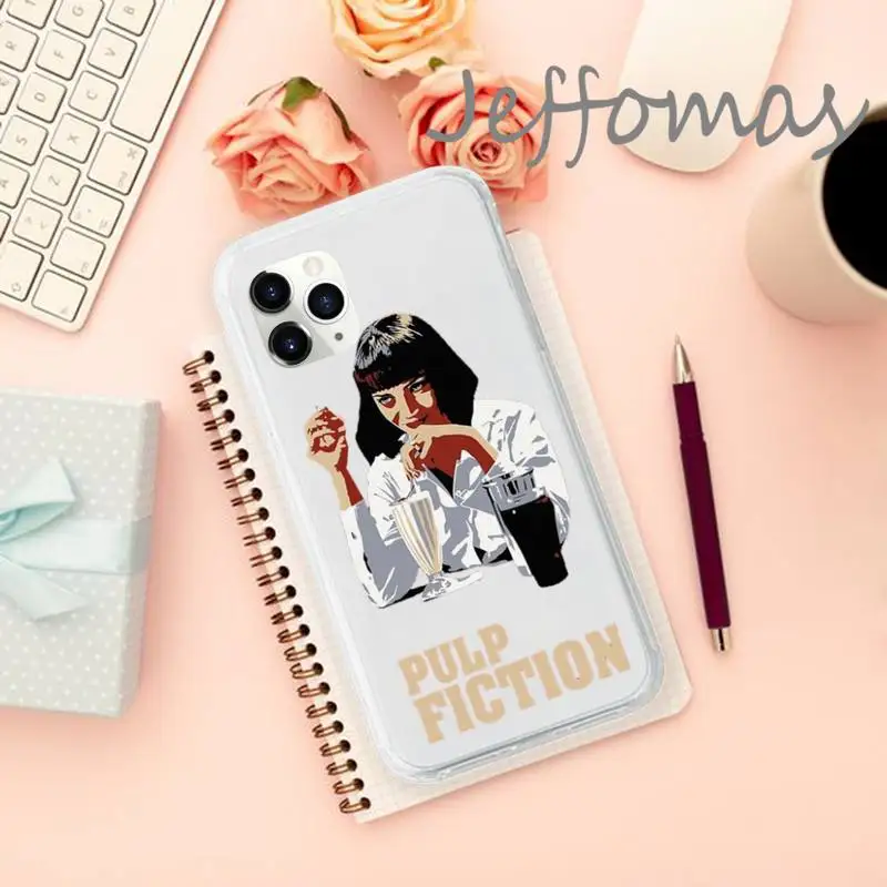 

Pulp Fiction Phone Case Transparent for iPhone 11 12 mini pro XS MAX 8 7 6 6S Plus X 5S SE 2020 XR