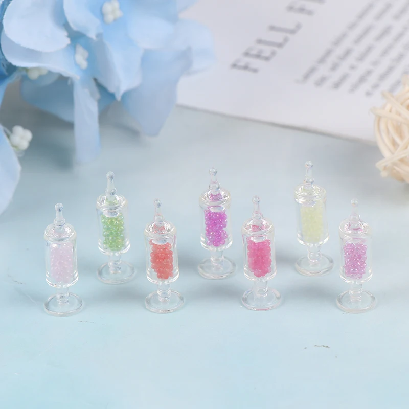 

1:12 Dollhouse Miniature Mini Resin Candy Jar Simulation Candy Bottle Model Toy
