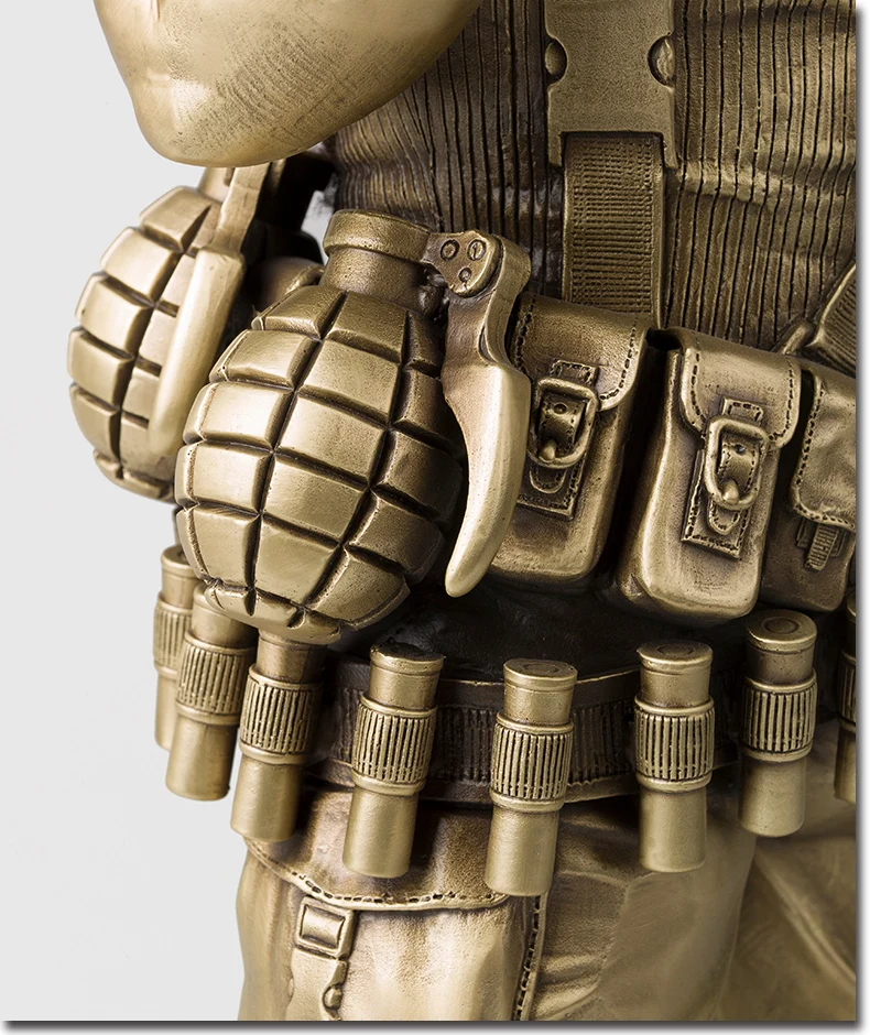 Скульптура-статуэтка "Воин-солдат собака" из чистой латуни в стиле арт-деко, абстрактное животное, украшение для дома и подарок, высотой 24 дюйма.