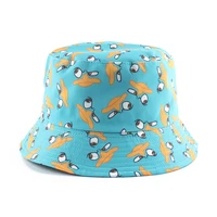 2020 new funny anime cartoon bucket hat reversible fisherman hat unisex street hip hop flat cap fishing bob hat