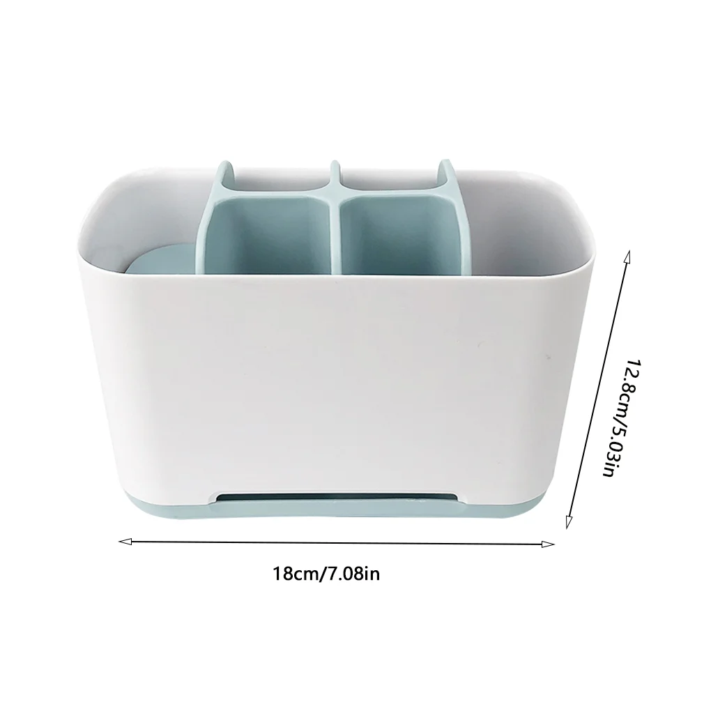 

Toothbrush Organizer Bathroom Wall Mounted Toothbrush Holder PP Plastic Shelf Teeth Floss Rack, Green, Large