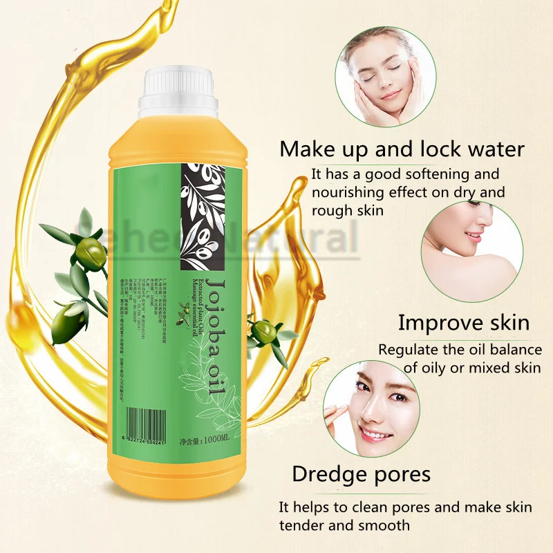 1kg Jojoba Base Oil Body Massage Blackhead Remover Essential Oil Beauty Salon Massage Oil Bulk