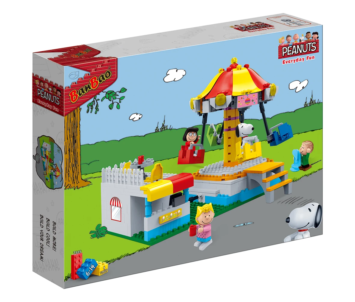 

Amusement park surprise building brick block toys educational LE paradise School bus compatible plastic peanut hot sales gift