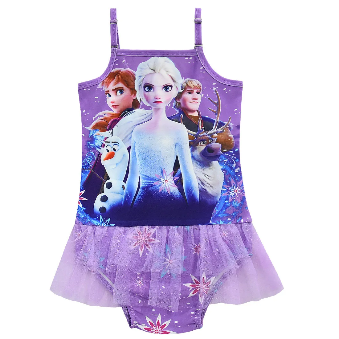 Детский купальный костюм для девочек бикини с изображением Эльзы и Анны летняя