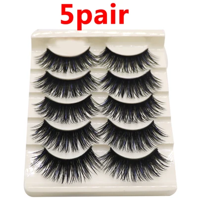 style 5-5Pair 5/10 пар 3D накладные ресницы из меха норки для Для женщин натуральный длинный толстый Поддельные ресниц для наращивания профессиональные ресницы принадлежности для макияжа - Цвет: style 5-5Pair