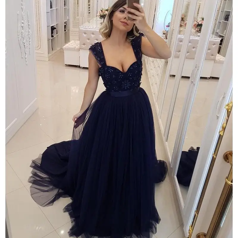 

Темно-синее женское платье для выпускного вечера Дубай 2020 Длинные вечерние платья для торжества