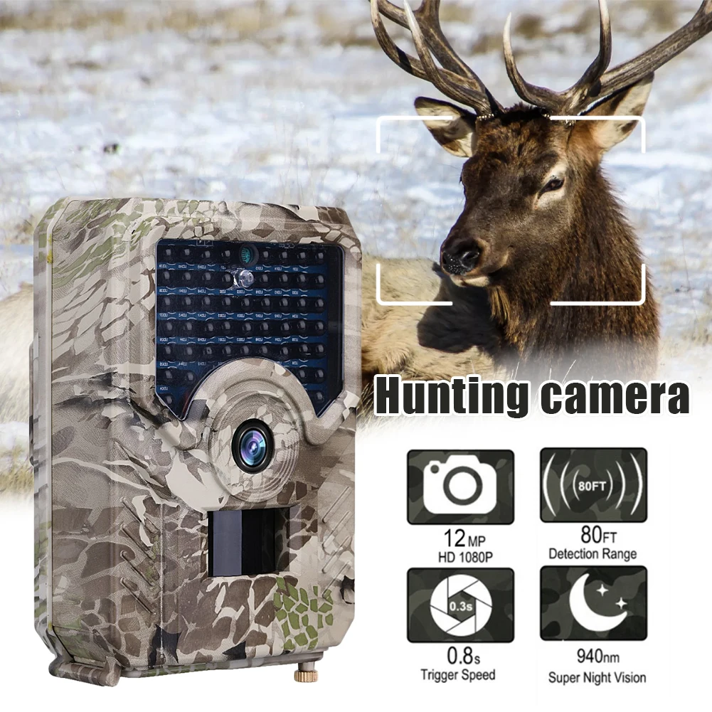 

2021 New PR200 Trail Camera 12mp 49 Pieces 940nm Ir Led Hunting Camera Ip56 Waterproof Wildlife Night Vision Photo Trap Scouts