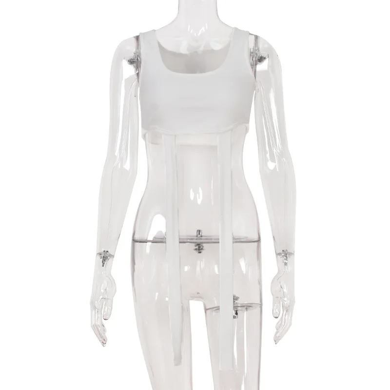 

Gamera Mini White Tank Top Sexy Crop Tops Solid Color Sleeveless Top Women 2021 Summer Poleras Mujer Tanks Tee Shirt Femme