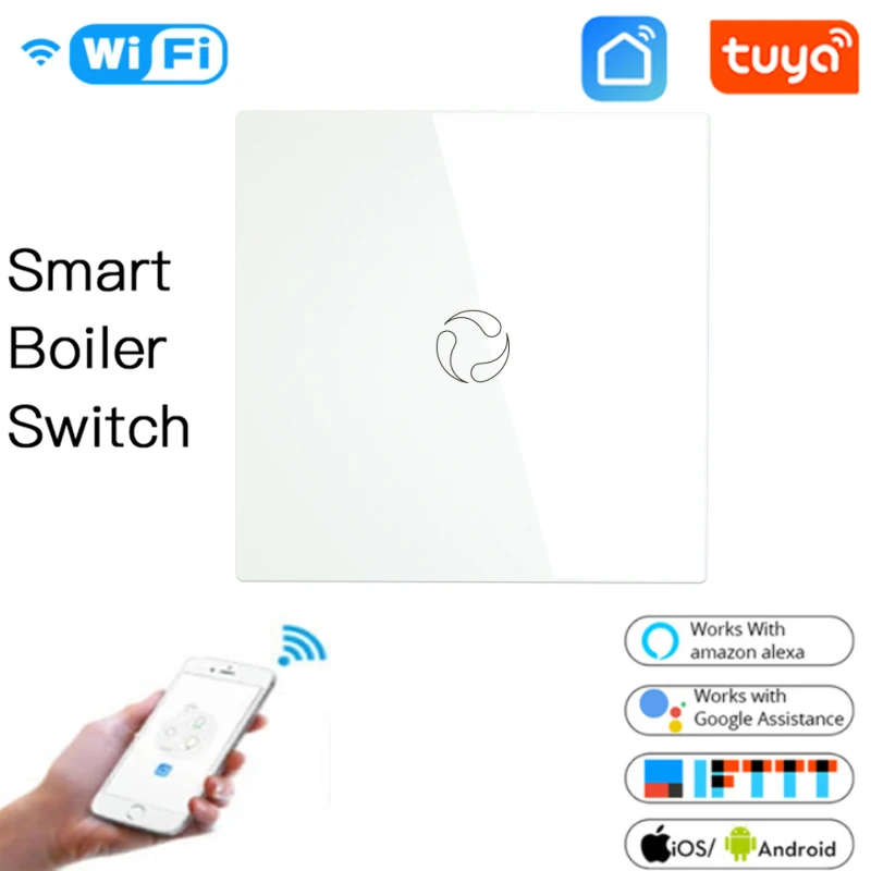 

EU WiFi Water Heater Boiler Switch 2000W Tuya Smart Life App Remote Control ON OFF Timer Voice Control Google Home Alexa Echo
