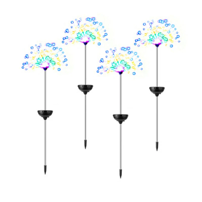 Светодиодный светильник фейерверк на полюсе красочный Солнечный Рождественский